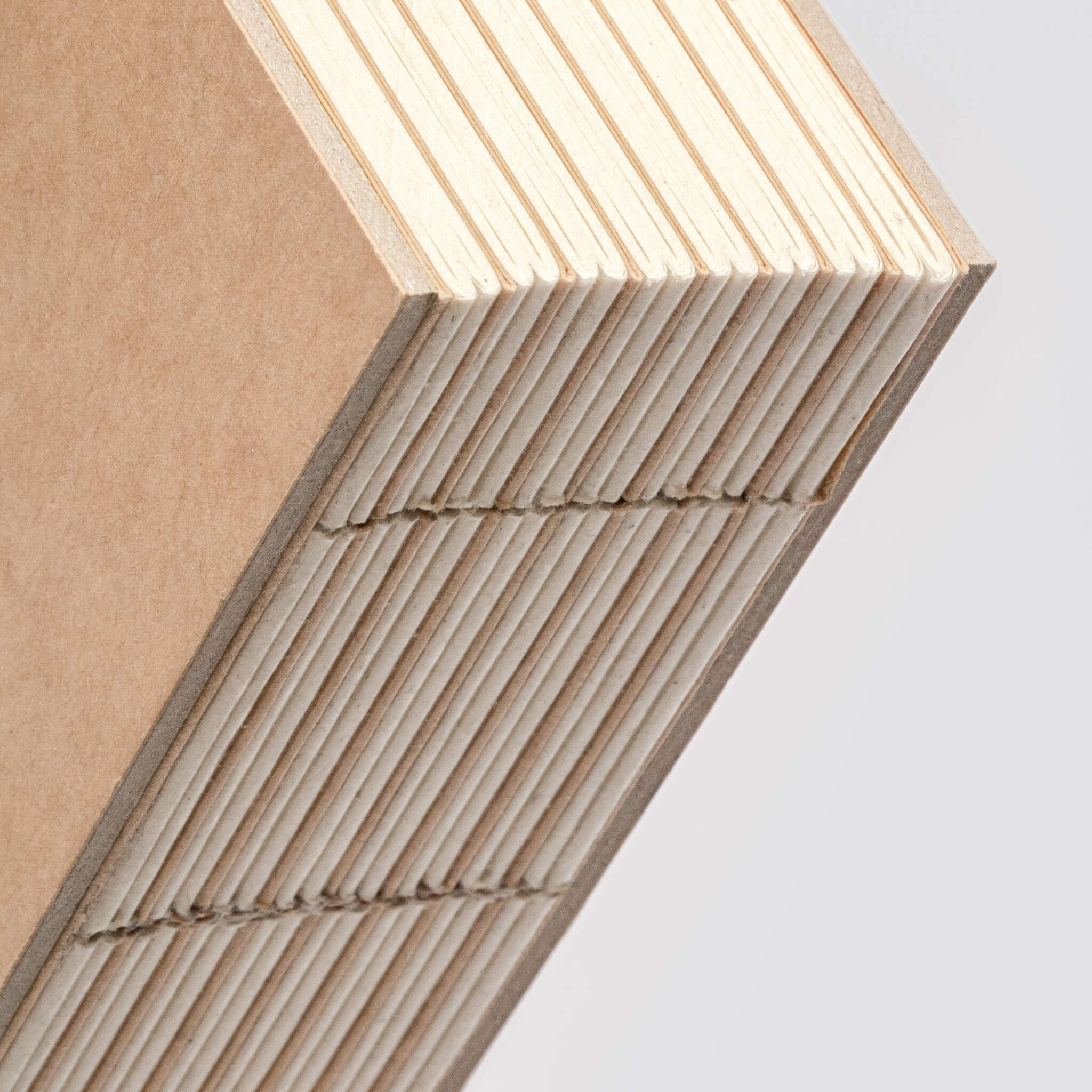 Open basenotes 1216 Paperbook showing beige pages with lay-flat hand-stitched binding