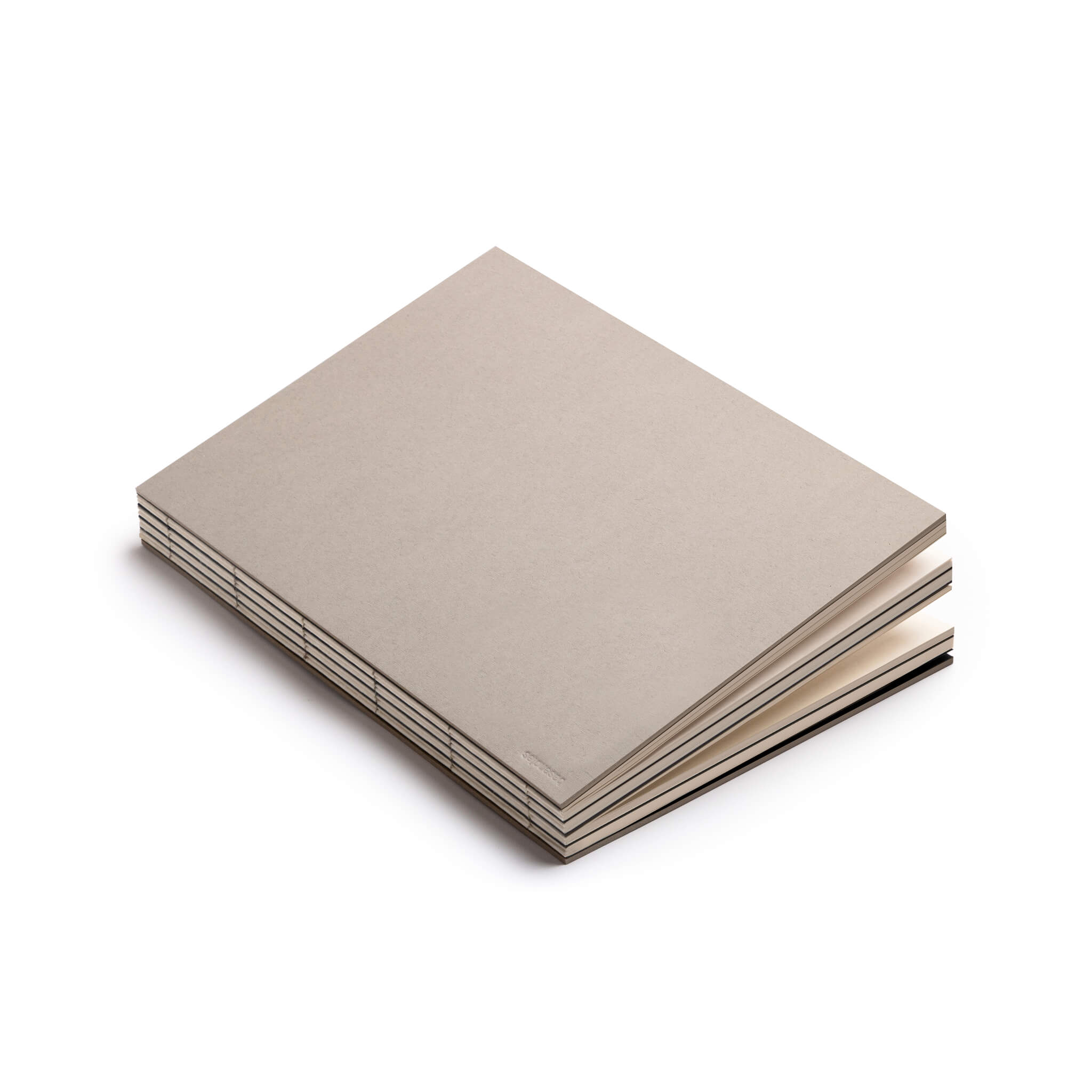 basenotes 2333 Honey Beige Paperbook with smooth natural cover, visible stitching, and acid-free cream-toned paper.
