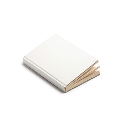 basenotes 0128 Notebook in white hardcover with soft-tone lined pages and stitched spine detail.