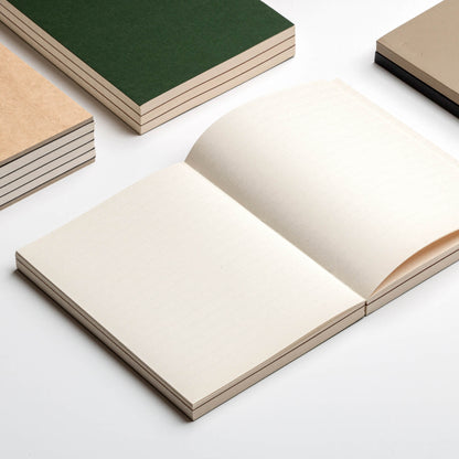 Open basenotes 0144 notebook displaying lined pages and smooth acid-free paper ideal for writing.