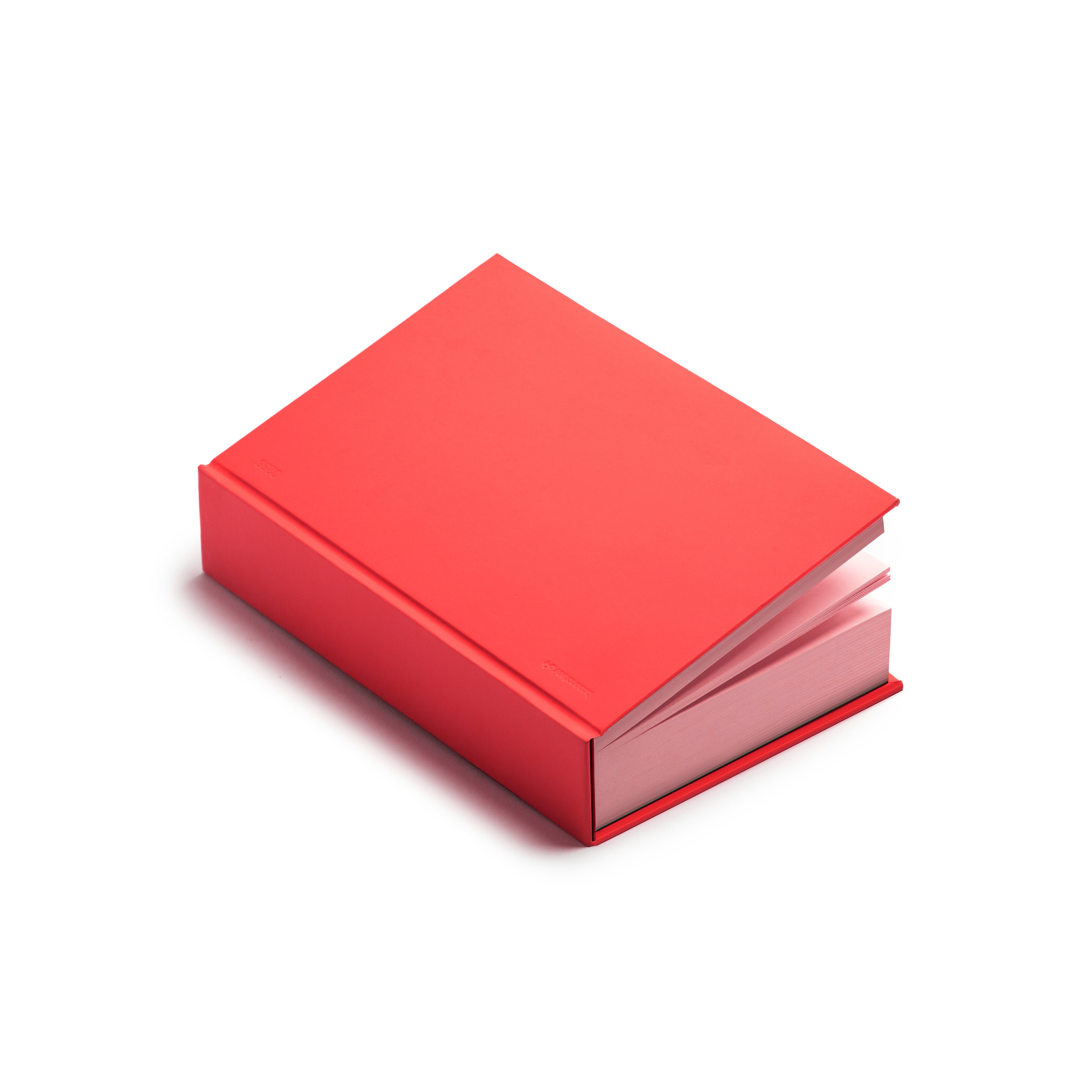 Red basenotes 0256 Notebook in a clean flatlay, highlighting its durable hardcover and thick pages.