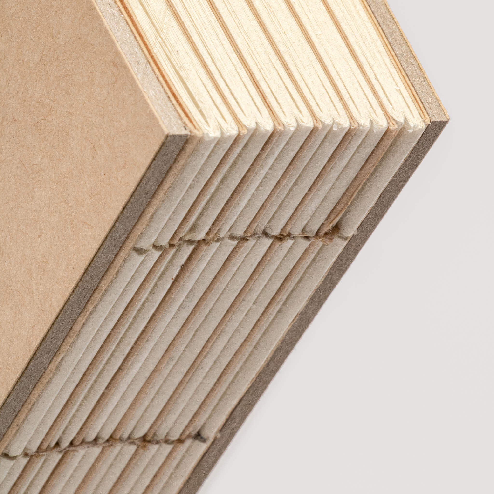 Edge detail of basenotes 1111 Paperbook showing durable handmade finish