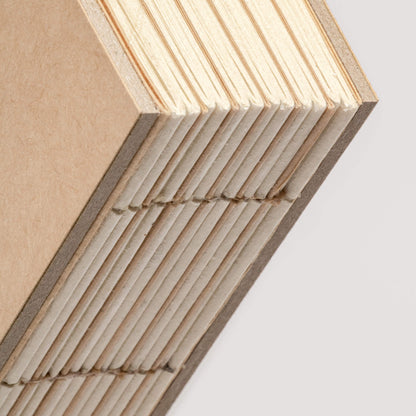 Edge detail of basenotes 1111 Paperbook showing durable handmade finish