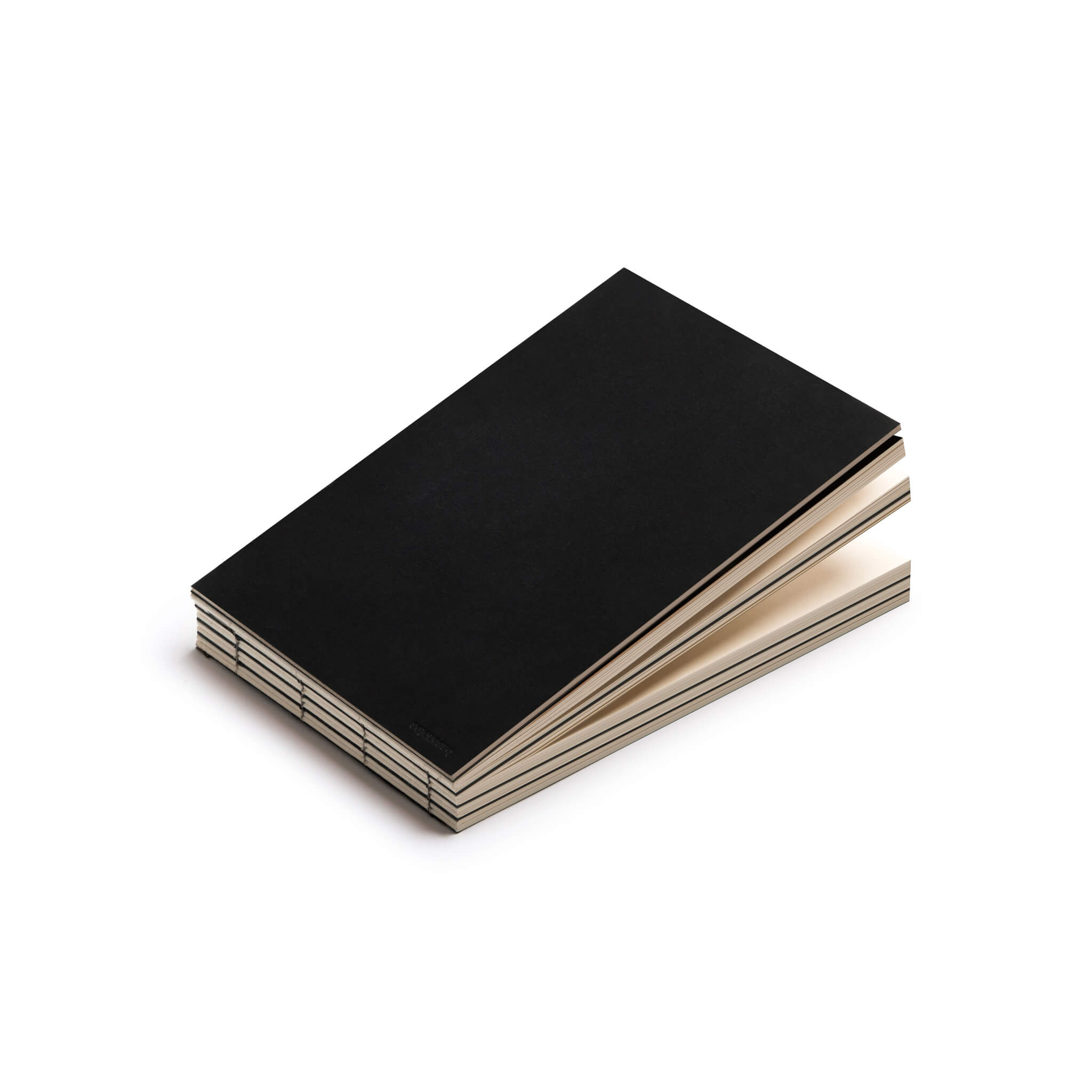 basenotes 2316 sketchbook showing hand-stitched lay-flat binding and cream-toned pages.