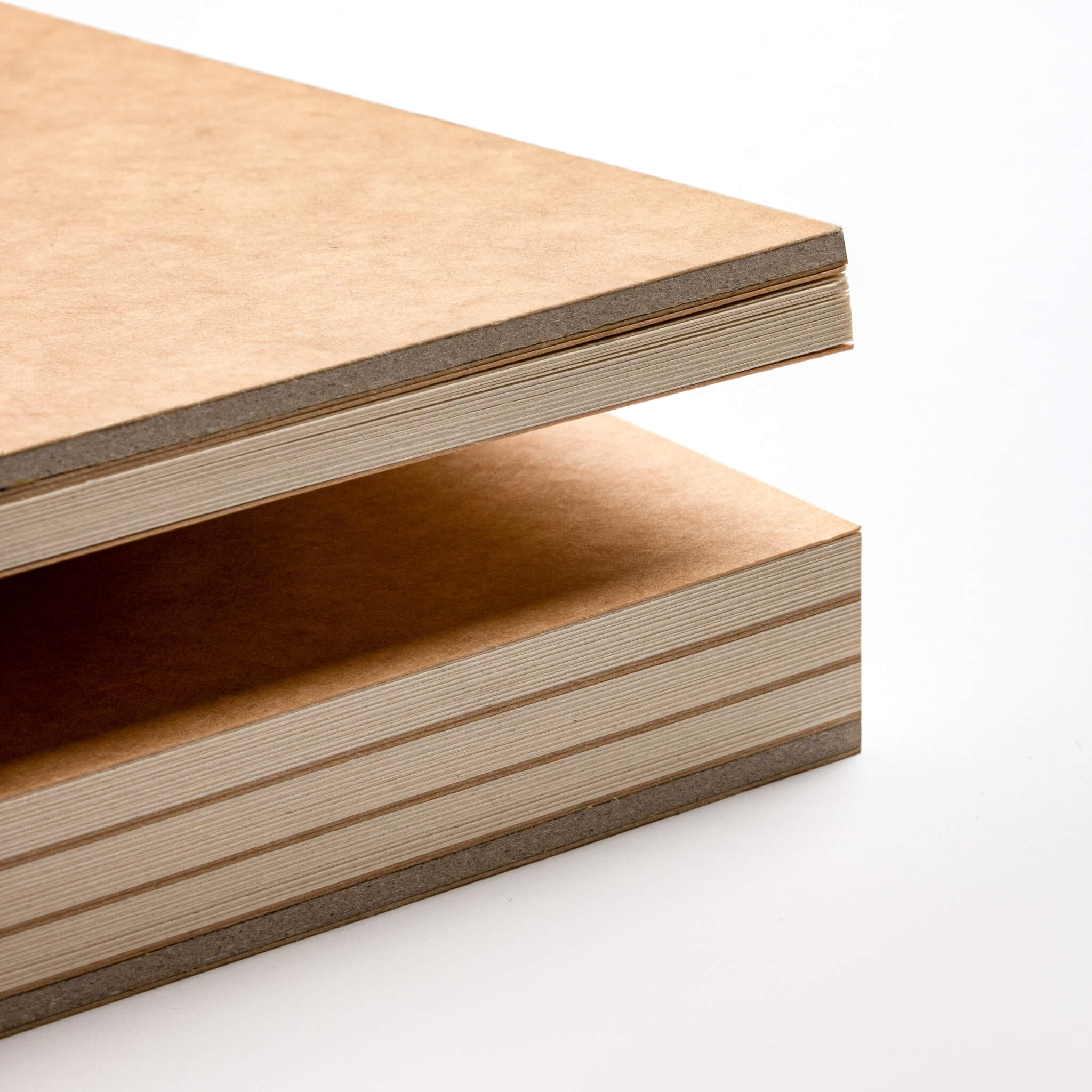 basenotes 2316 kraft sketchbook showcasing section dividers, spine detail and thick handmade covers.