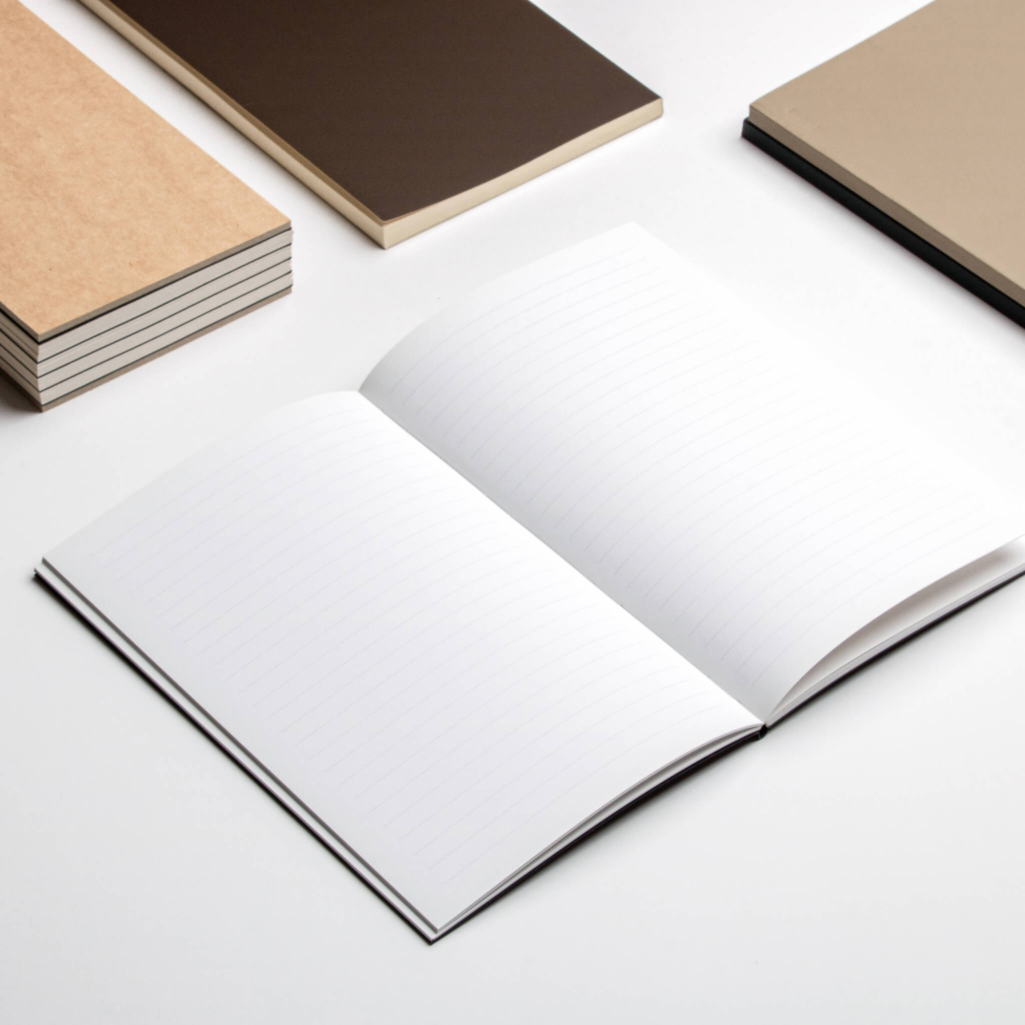 Open basenotes 4000 A5 Notebook with lined white pages, designed for precise note-taking and smooth pen performance.